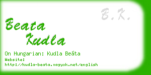 beata kudla business card